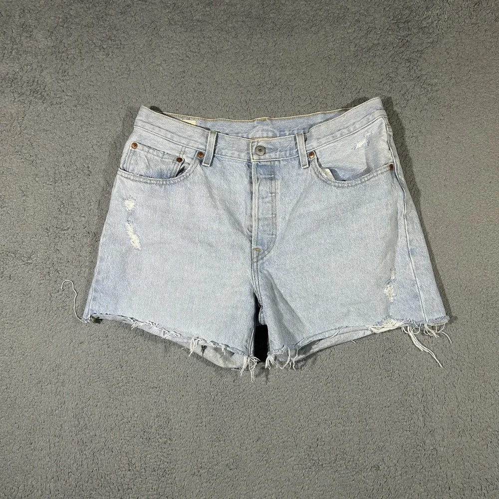 Levi's 501 Original High Rise Cut-off Denim Shorts Women's 31 #3624